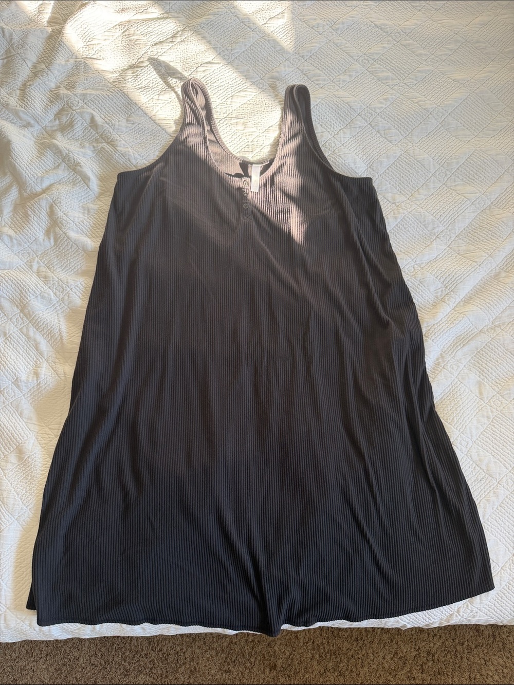 Grey Ribbed Sleep Dress